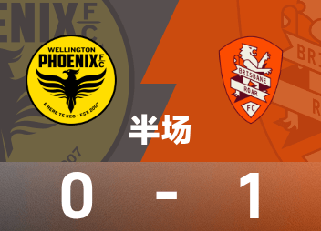 A-League Halftime: Vidic counterattacked and scored, Wellington Phoenix temporarily 0-1 Brisbane Roar