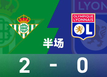 Europa League halftime: Anthony scored alone, Real Betis temporarily 2-0 Lyon