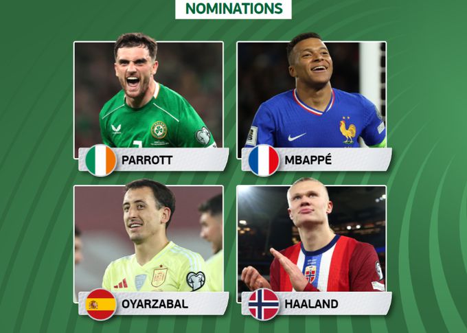 Nominations for the best player in the 9th round of the World European Preliminaries: Mbappe and Haaland are on the list