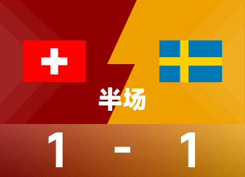 World European Preliminary Halftime: Embolo scores, Nygren equalizes, Switzerland temporarily 1-1 Sweden