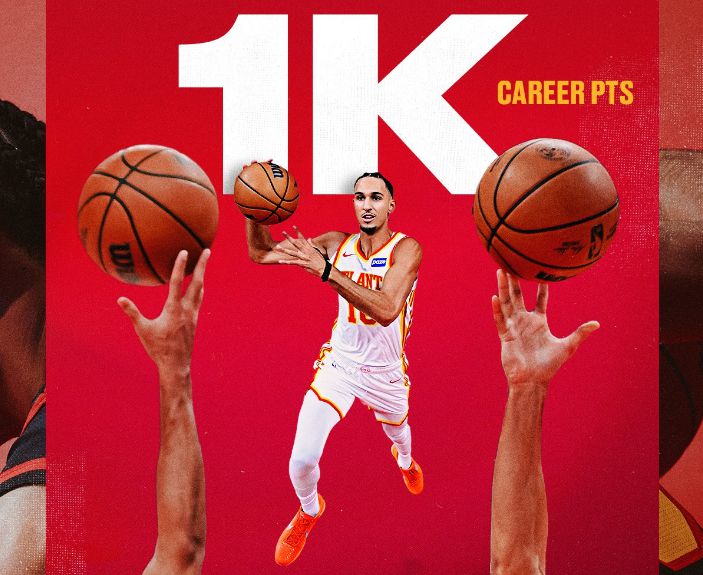 Congratulations! Risa Shay becomes the fourth youngest player in Hawks history to score 1,000 points.