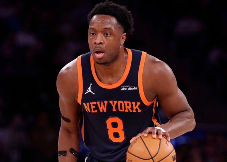 Knicks official: Anunoby suffered a left hamstring strain and will not return for this game